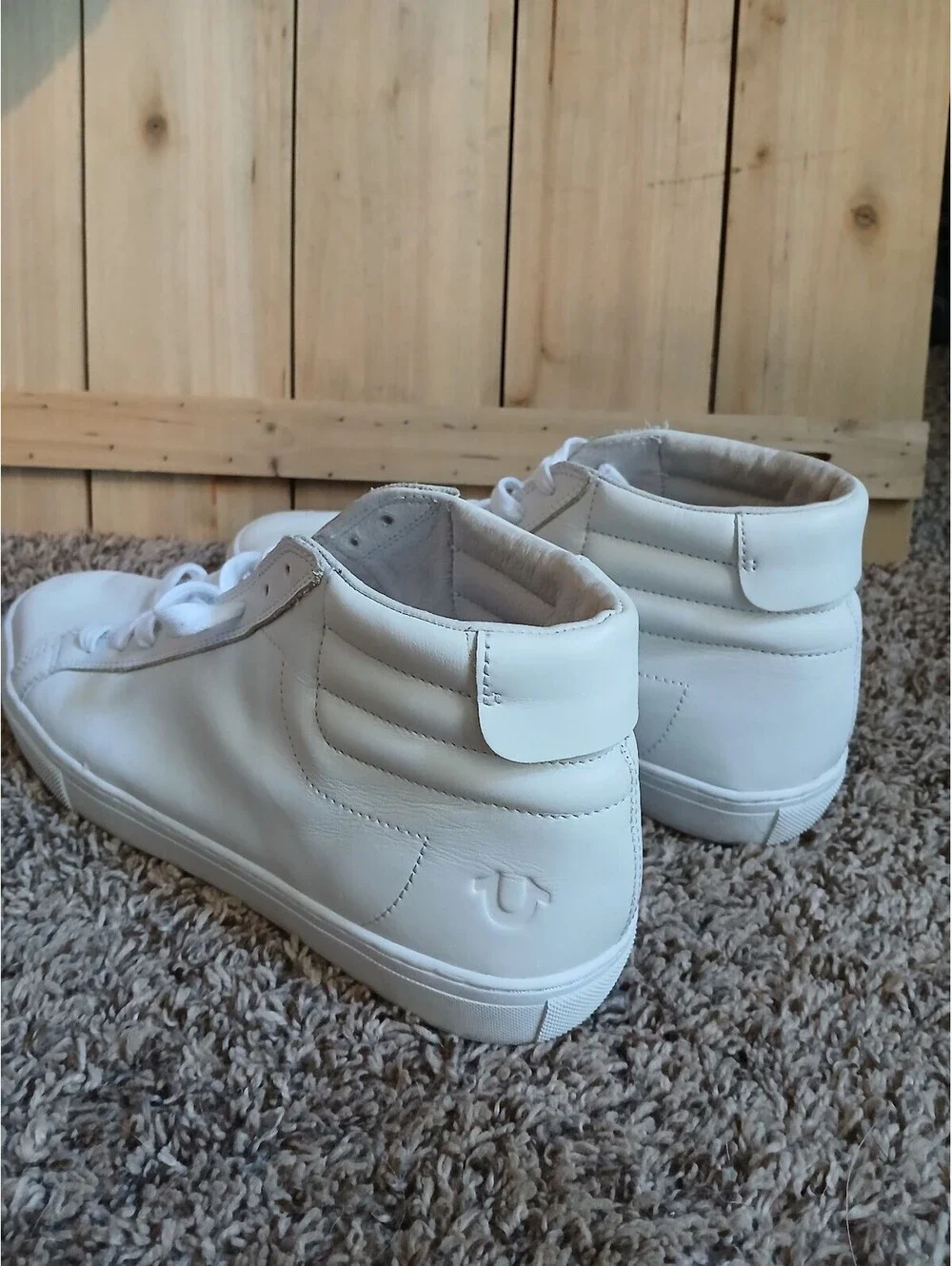 True Religion Men's White High Top Sneakers Size 10 US